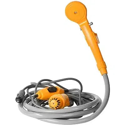 Duș Portabil Auto pentru Camping cu Pompa de Apă, Alimentare 12V + Accesorii