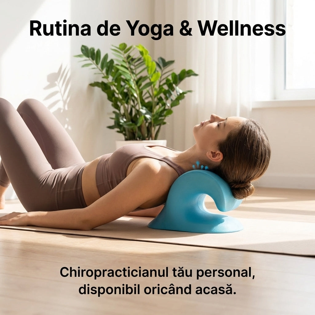 Dispozitiv Chiropractic de Tracțiune Cervicală (Tip C) - Pernă Relaxare Gât & Corectare Postură în 8 Minute