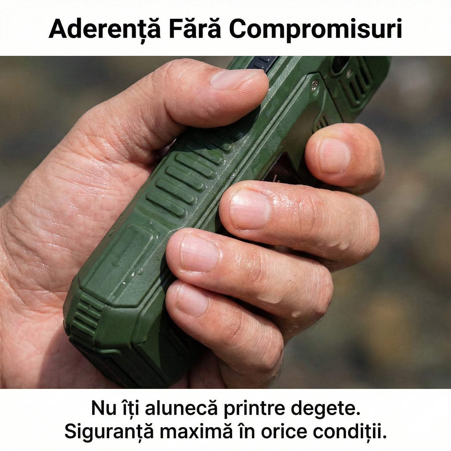 Telefon Mobil Militar Anti-Șoc, Baterie 2800mAh, Dual SIM, Lanternă și Radio FM, Rezistent la Apă și Praf, Verde-Gri