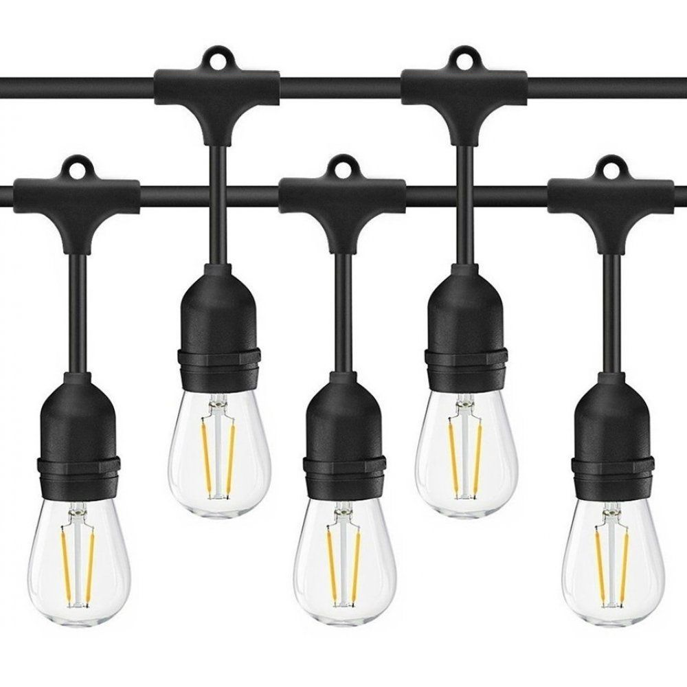 Ghirlandă Luminoasă Hibrid | Incărcare Solară + Priză | 10 Metrii și 10 Becuri 3W, E27