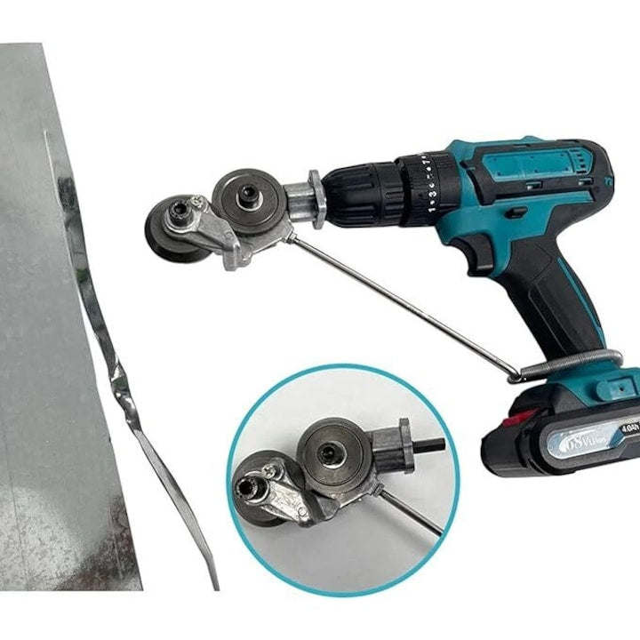 Adaptor Profesional Tăiere Tablă pentru Bormașină cu Role de Ghidaj