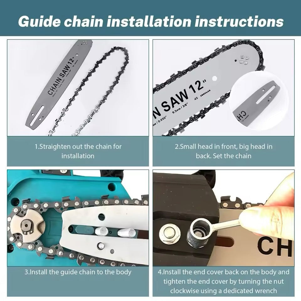 Drujbă Electrică Kraftool 48V | 2 Acumulatori | Lamă 30 cm | Sistem de Ungere Automat