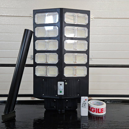 Lampă Solară LED Dubla 2000W Quanthex cu Telecomandă și Suport Metalic