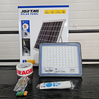 Proiector Solar Jortan Blue 400W Lampa cu Incarcare Solara cu Panou Solar Kit Montaj