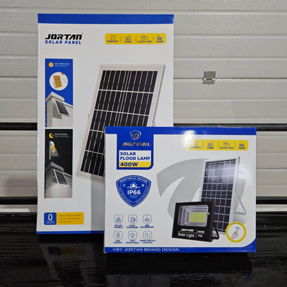 Proiector Solar Jortan 400W Lampa cu Incarcare Solara cu Panou Solar Kit Montaj
