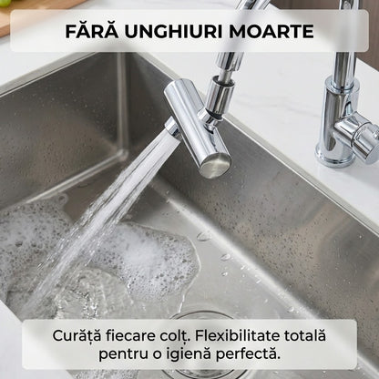 Extensie Robinet Universală Tip Cascadă cu 3 Moduri de Jet, Rotire 360° și Funcție Anti-Stropire