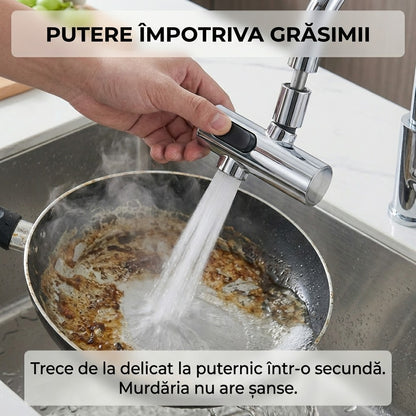 Extensie Robinet Universală Tip Cascadă cu 3 Moduri de Jet, Rotire 360° și Funcție Anti-Stropire
