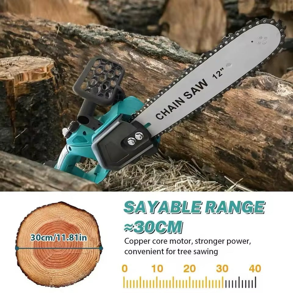 Drujbă Electrică Kraftool 48V | 2 Acumulatori | Lamă 30 cm | Sistem de Ungere Automat