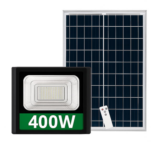 Proiector Solar Jortan 400W Lampa cu Incarcare Solara cu Panou Solar Kit Montaj