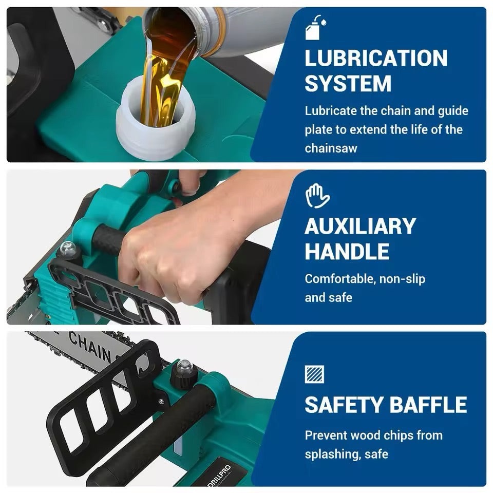 Drujbă Electrică Kraftool 48V | 2 Acumulatori | Lamă 30 cm | Sistem de Ungere Automat