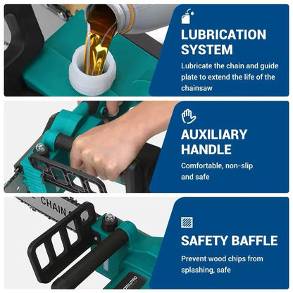 Drujbă Electrică Kraftool 48V | 2 Acumulatori | Lamă 30 cm | Sistem de Ungere Automat