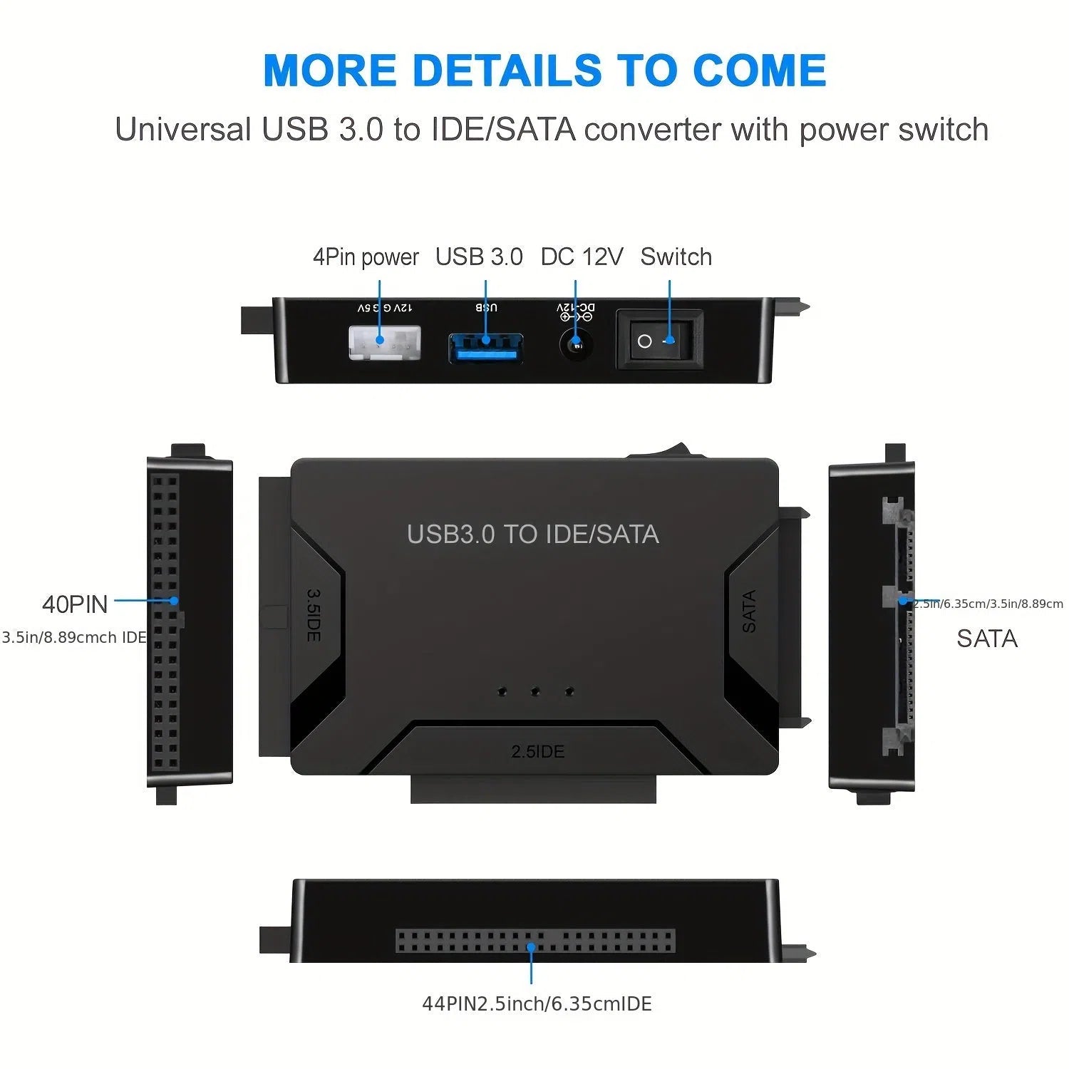 Adaptor USB 3.0 la SATA IDE pentru Hard Disk - Convertor Universal HDD/SSD cu Alimentare 12V/2A