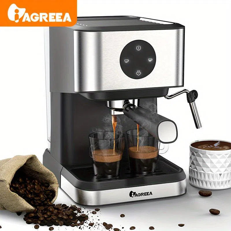 Aparat Espresso 20 Bar cu Rezervor Detasabil 1.5L – Semi-Automat 1050W cu Baguetă de Abur pentru Espresso, Latte și Cappuccino