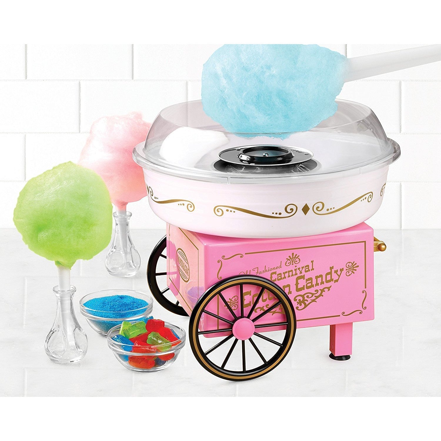 Aparat Retro pentru Vată de Zahăr Cotton Candy Maker, 500W, Design Profesional