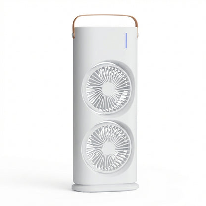 Aparat de Aer Condiționat Portabil de Birou cu Telecomandă, Umidificare prin Pulverizare, Ventilator Turn 3-în-1, Silențios, Alb