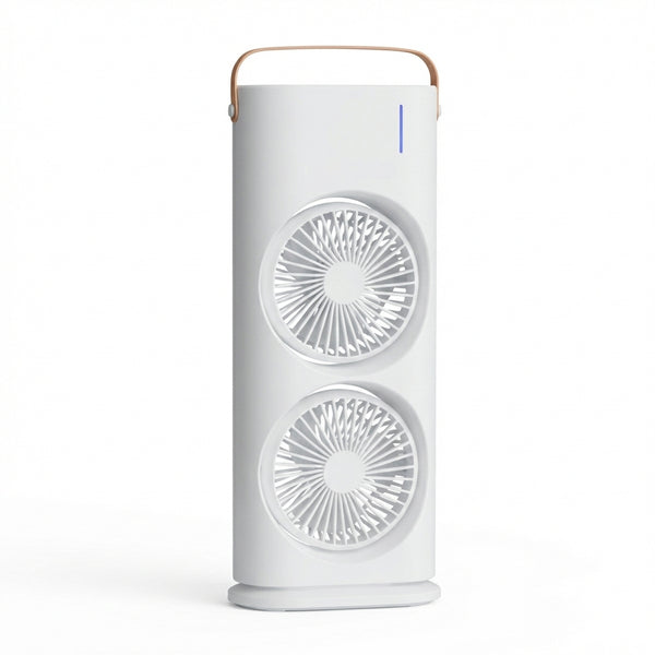 Aparat de Aer Condiționat Portabil de Birou cu Telecomandă, Umidificare prin Pulverizare, Ventilator Turn 3-în-1, Silențios, Alb