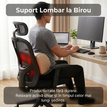 Aparat de Masaj Termic Shiatsu pentru Picioare și Corp, 3 Viteze, Funcție Încălzire Infraroșu, Design Ergonomic, Bej
