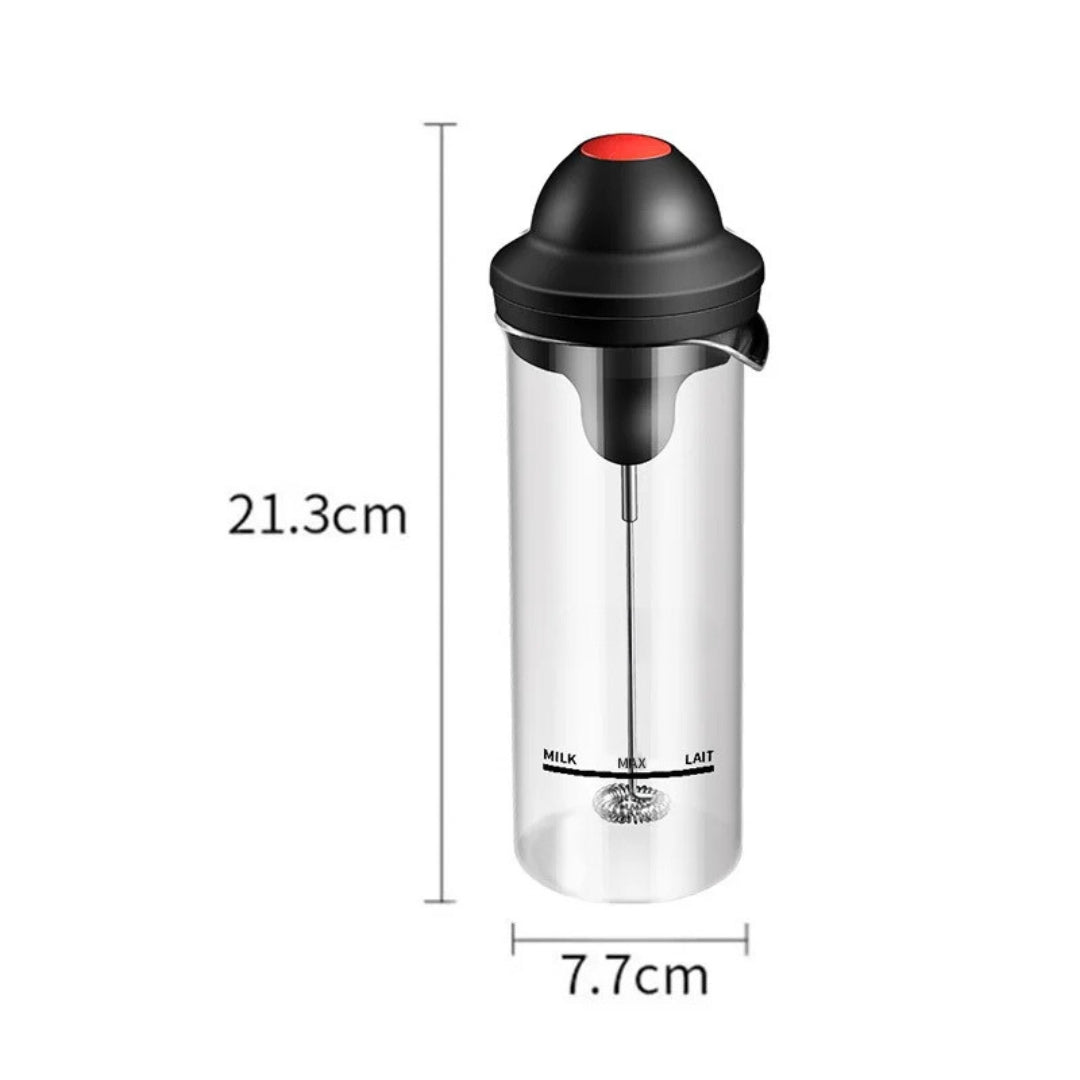 Aparat de Spumă pentru Lapte, 450ml, Design Elegant din Sticlă, Multifuncțional