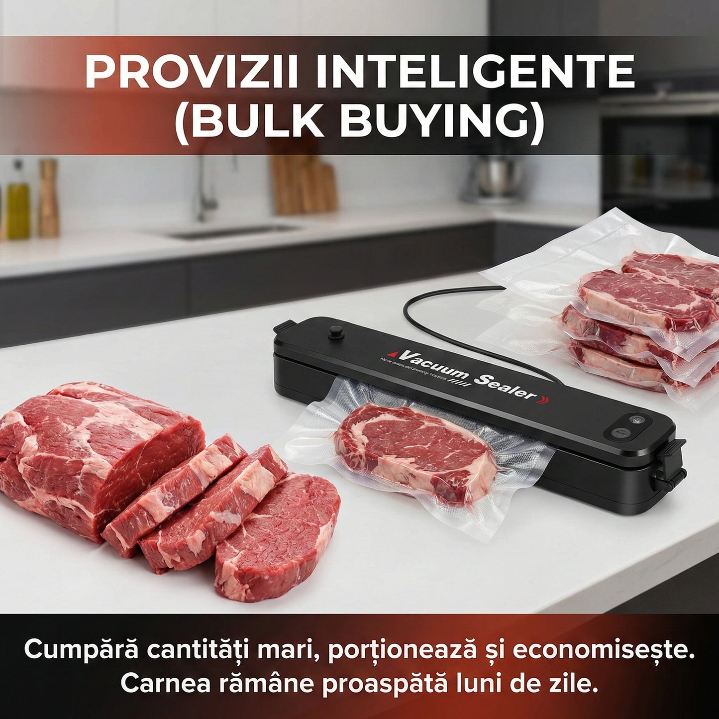 Aparat de Vidat Automat Vacuum Sealer, Păstrează Prospețimea Alimentelor, Compact și Portabil