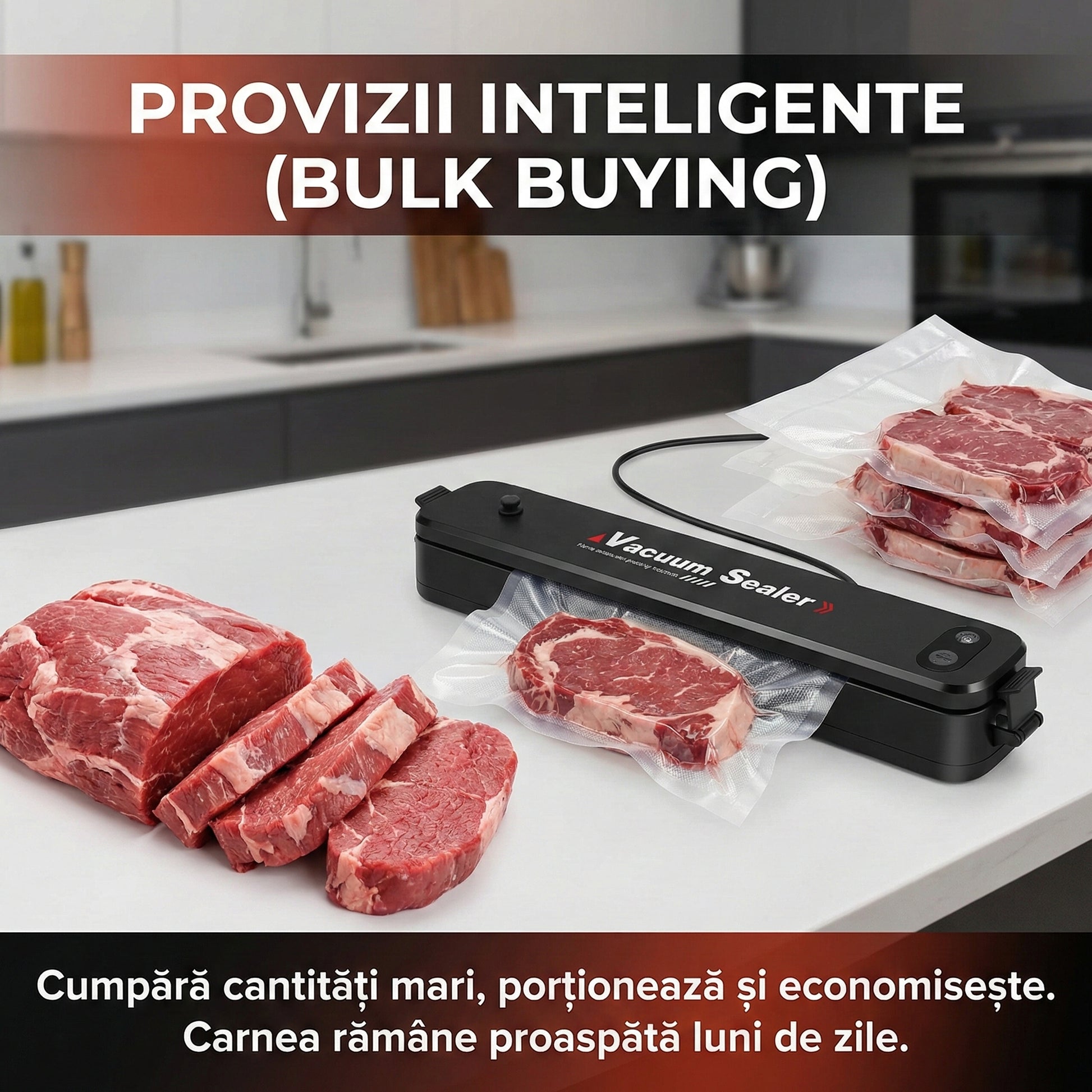 Aparat de Vidat Automat Vacuum Sealer, Păstrează Prospețimea Alimentelor, Compact și Portabil
