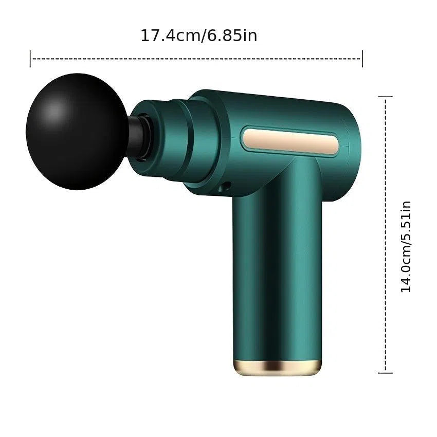 Aparat de masaj portabil cu percuție pentru mușchi, spate și gât, design compact