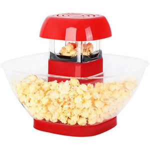 Aparat pentru Facut Popcorn cu Aer Cald, 1200W, Design Compact, Culoare Roșie