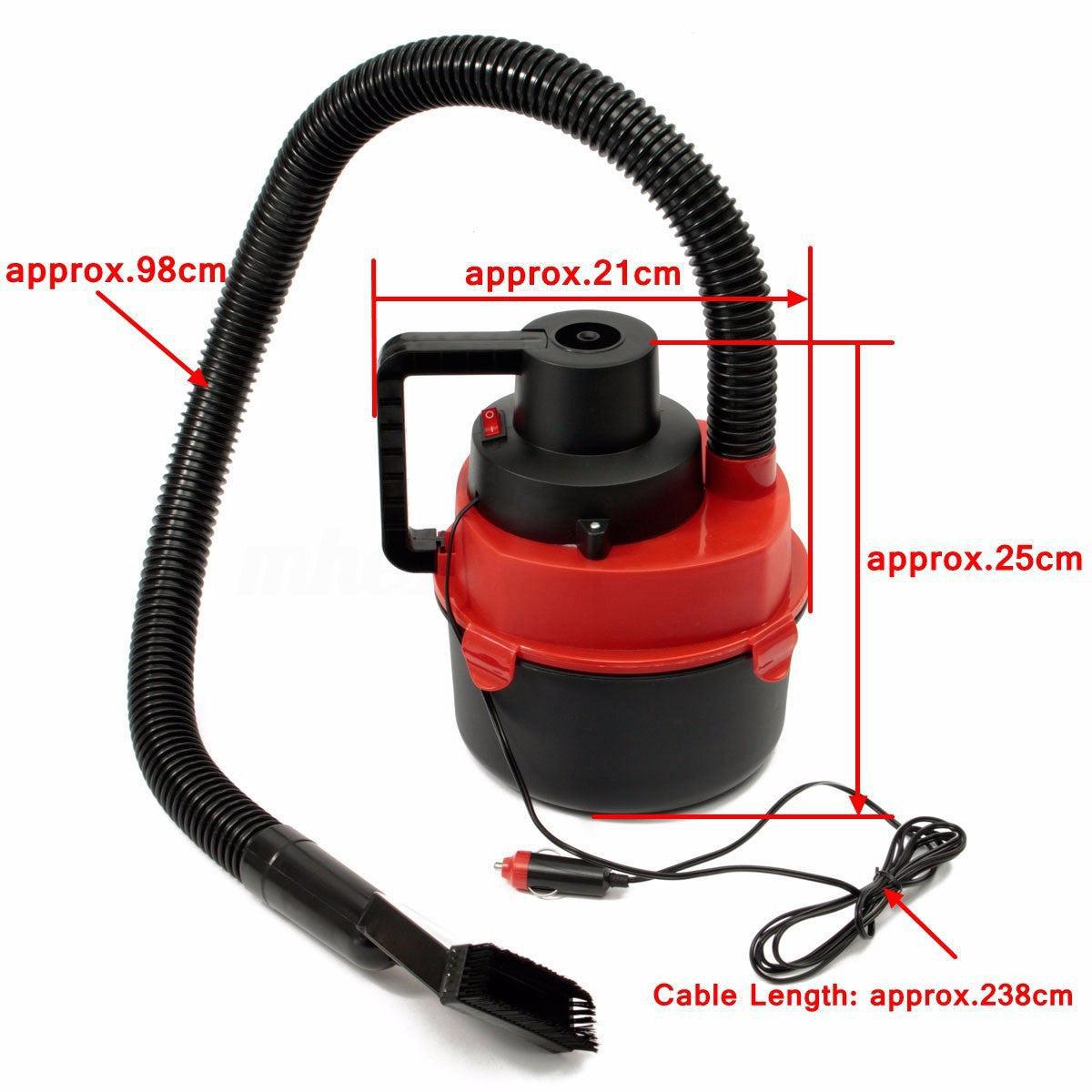 Aspirator Auto Vacuum Wet-Dry 12V cu 4 Accesorii, Compact și Puternic