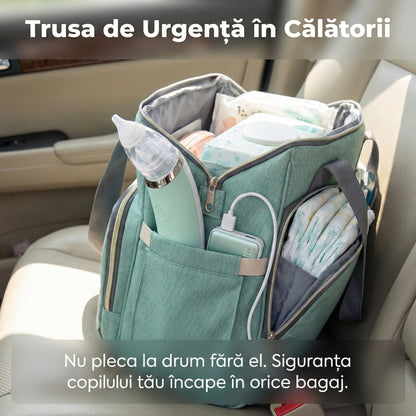 Aspirator Nazal Electric pentru Bebeluși și Copii, Putere Reglabilă, 2 Vârfuri Silicon, Încărcare USB, Silențios, Verde