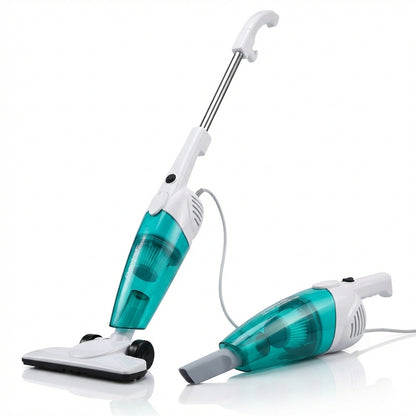 Aspirator Vertical 2-în-1 Ciclonic Fără Sac, Filtru HEPA, Putere >14Kpa, Recipient 0.8L, Cablu 4.5m, Alb/Turcoaz