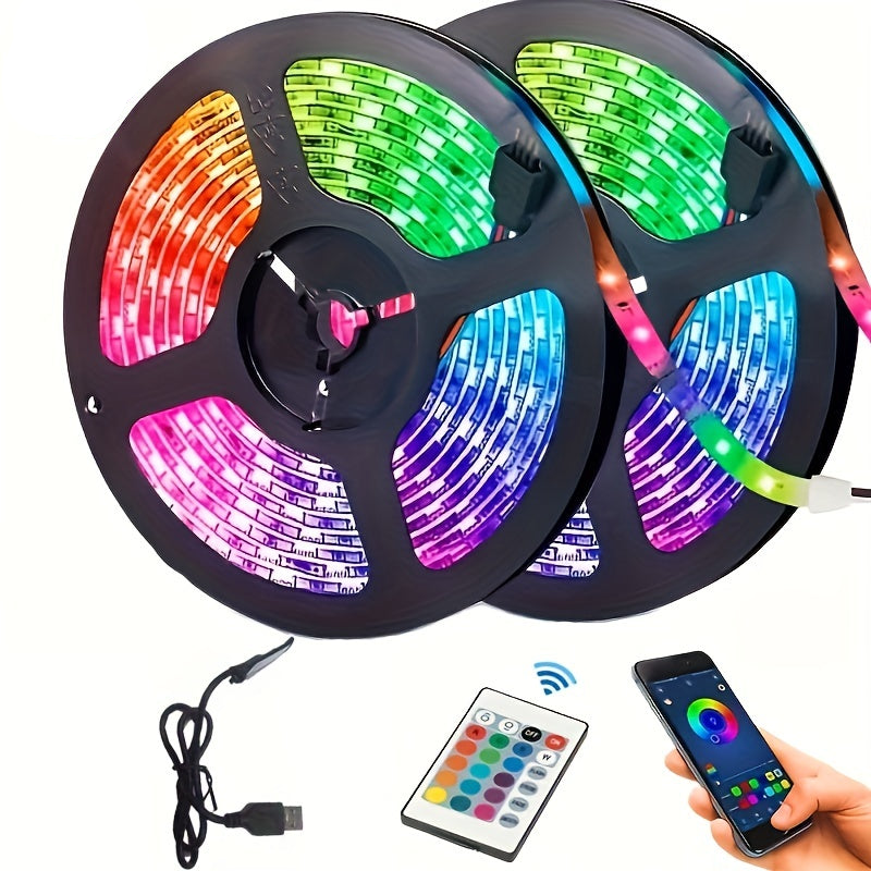 Banda LED RGB 5050 cu Sincronizare Muzicală și Control prin Aplicație