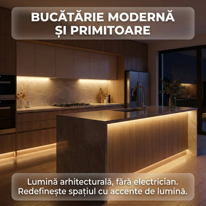 Bandă LED RGB Multicoloră 5m, 300 LED-uri SMD, Telecomandă IR, Adezivă, Iluminat Ambiental Decorativ