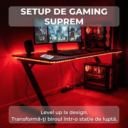 Bandă LED RGB Multicoloră 5m, 300 LED-uri SMD, Telecomandă IR, Adezivă, Iluminat Ambiental Decorativ