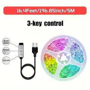 Bandă Luminoasă RGB 2835 LED USB - Bandă Flexibilă de Iluminare pentru TV, 5V