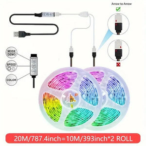 Bandă Luminoasă RGB 2835 LED USB - Bandă Flexibilă de Iluminare pentru TV, 5V