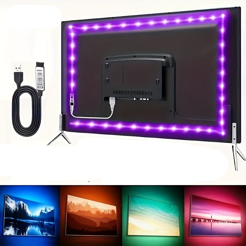 Bandă Luminoasă RGB 2835 LED USB - Bandă Flexibilă de Iluminare pentru TV, 5V