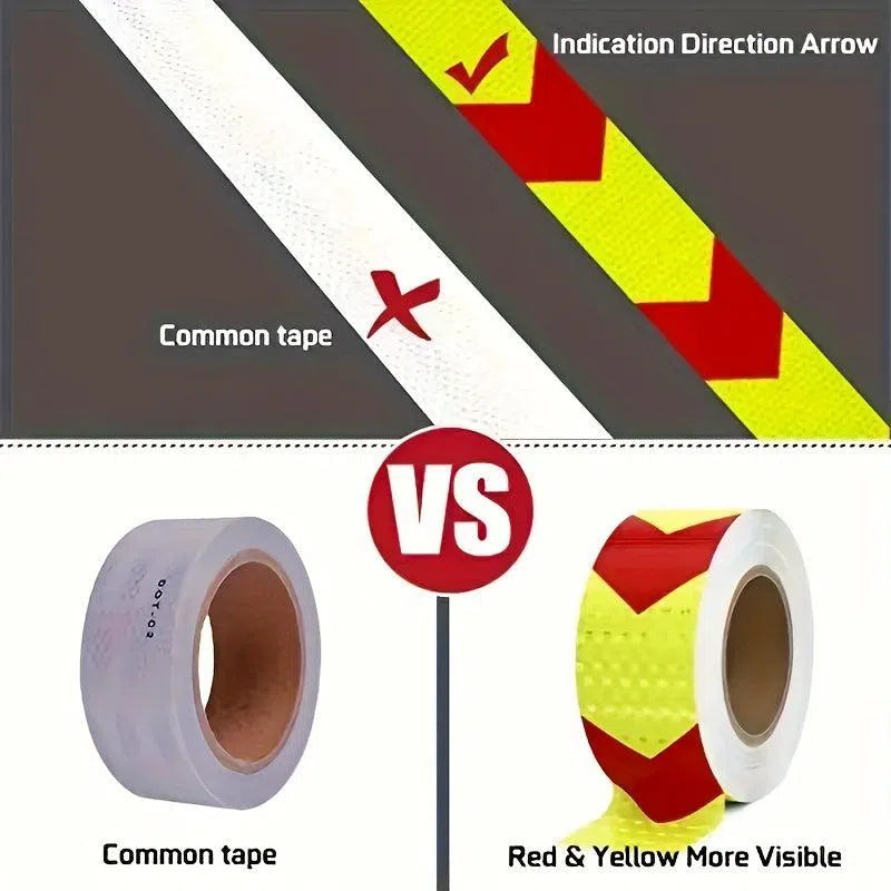 Bandă Reflectorizantă de Siguranță pentru Vehicule și Remorci - Vizibilitate Ridicată, Adeziv Rezistent la Intemperii (4.98 cm x 299.72 cm)