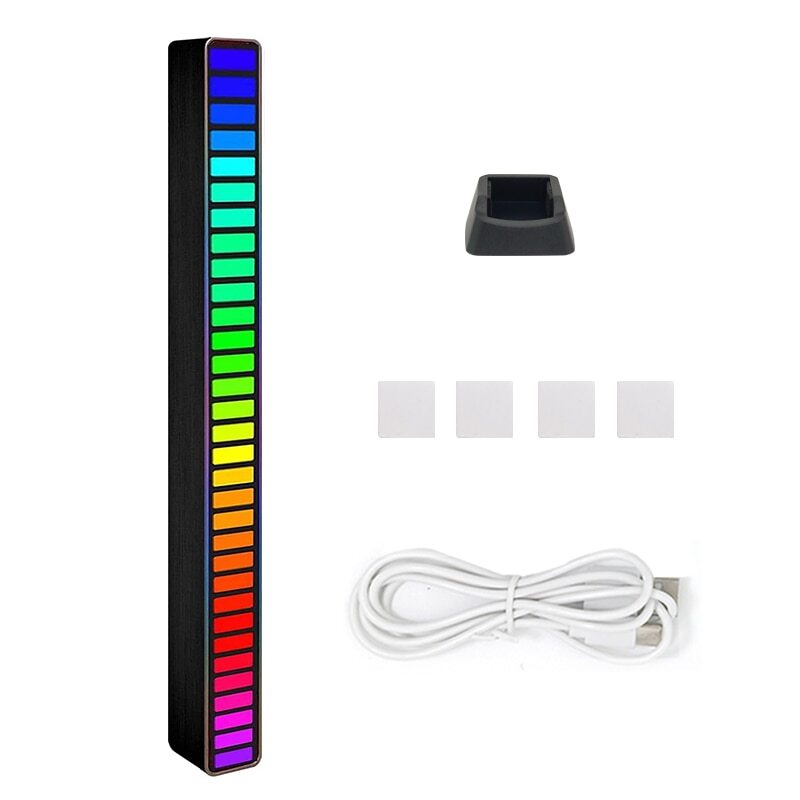 Bară RGB cu 32 LED-uri Sincronizate Muzical, 18 Culori și Multiple Moduri, Alimentare USB-C