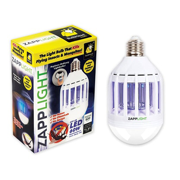 Bec LED Antiinsecte Zapp Light, Dual Funcționalitate, UV și Iluminare Normală, Socuri Electrice