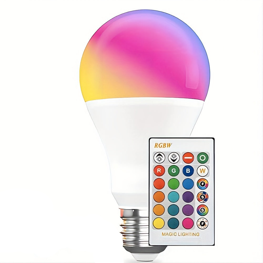 Bec LED RGB Smart cu 16 Culori - E27, 10W, Telecomandă Inclusă