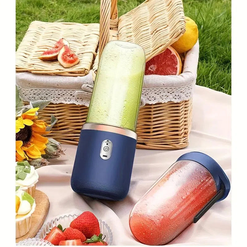 Blender și storcător portabil 2-în-1 reîncărcabil USB - 6 lame, 2 cupe, ideal pentru smoothie-uri și shake-uri