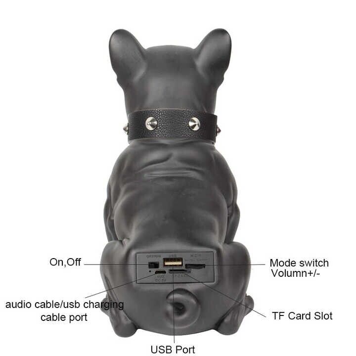 Boxă Portabilă Bluetooth Bulldog, Sunet Clar și Bogat, Design Unic și Funcții Multiple