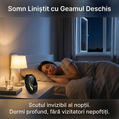Brățară Inteligentă Anti-Țânțari cu Ultrasunete, Reîncărcabilă USB, Fără Chimicale, Autonomie 130 Ore, Negru