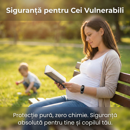 Brățară Inteligentă Anti-Țânțari cu Ultrasunete, Reîncărcabilă USB, Fără Chimicale, Autonomie 130 Ore, Negru