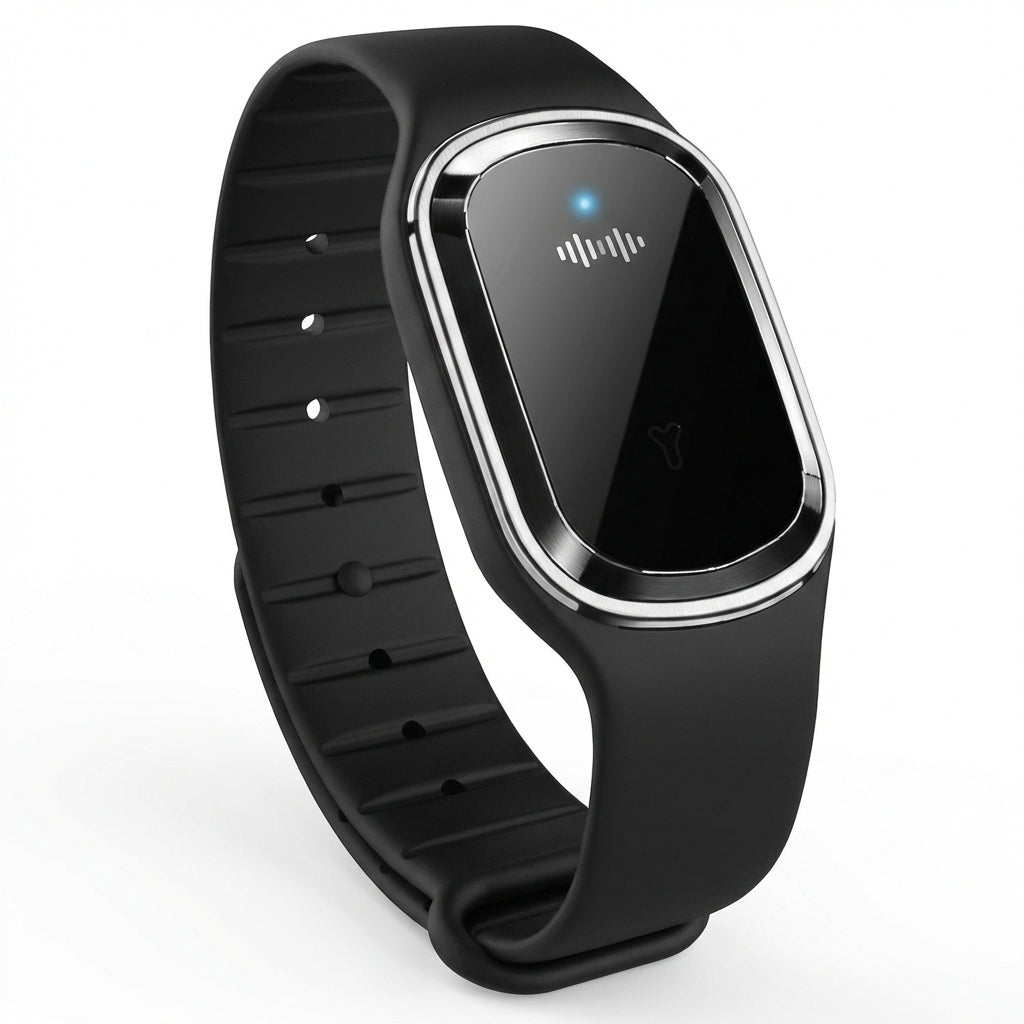 Brățară Inteligentă Anti-Țânțari cu Ultrasunete, Reîncărcabilă USB, Fără Chimicale, Autonomie 130 Ore, Negru