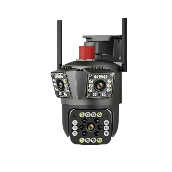 Cameră Supraveghere Tripla PTZ Wi-Fi + 4G cu Triplu Obiectiv, Zoom 5X și Full HD/4K