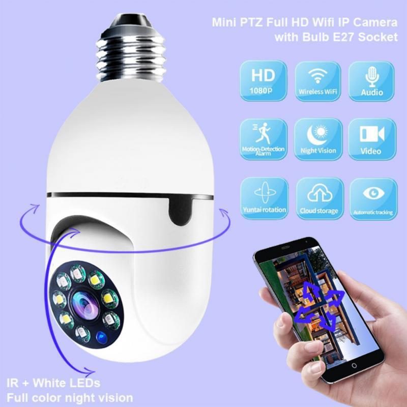 Camera IP, WI-FI, HD, Smart-Bulb, tip bec cu Senzor de Miscare si Aplicatie Telefon