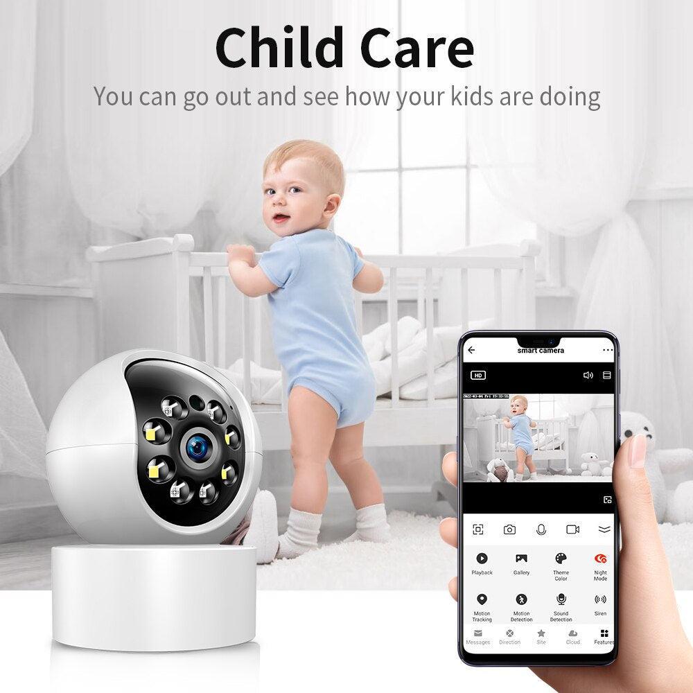 Camera IP WIFI HD TUYA cu Senzor de Mișcare, Monitor Video Bebe, Suport Card 128GB