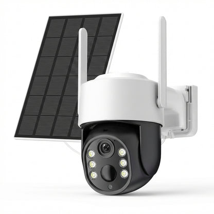 Cameră Supraveghere Solară WiFi PTZ 4MP, Exterior, Acumulator 7800mAh, Detecție Umană PIR, Night Vision Color, IP66, Model TQ5