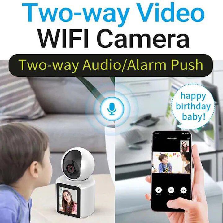 Cameră Video 360° WiFi cu Apel Video Bidirecțional și Monitorizare Nocturnă pentru Casă și Familie