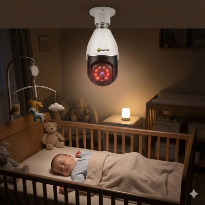 Camera Wifi tip Bec Jortan 2 Megapixeli Instalare Usoara, Rotire 360 Grade, Smart Tracking 9296HJB